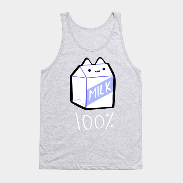 Milk Carton Cat Tank Top by giraffalope